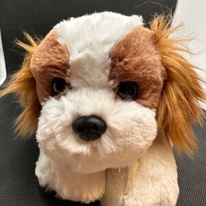 Shih Tzu Realistic Dog Plush Brown and White Stuffed Puppy